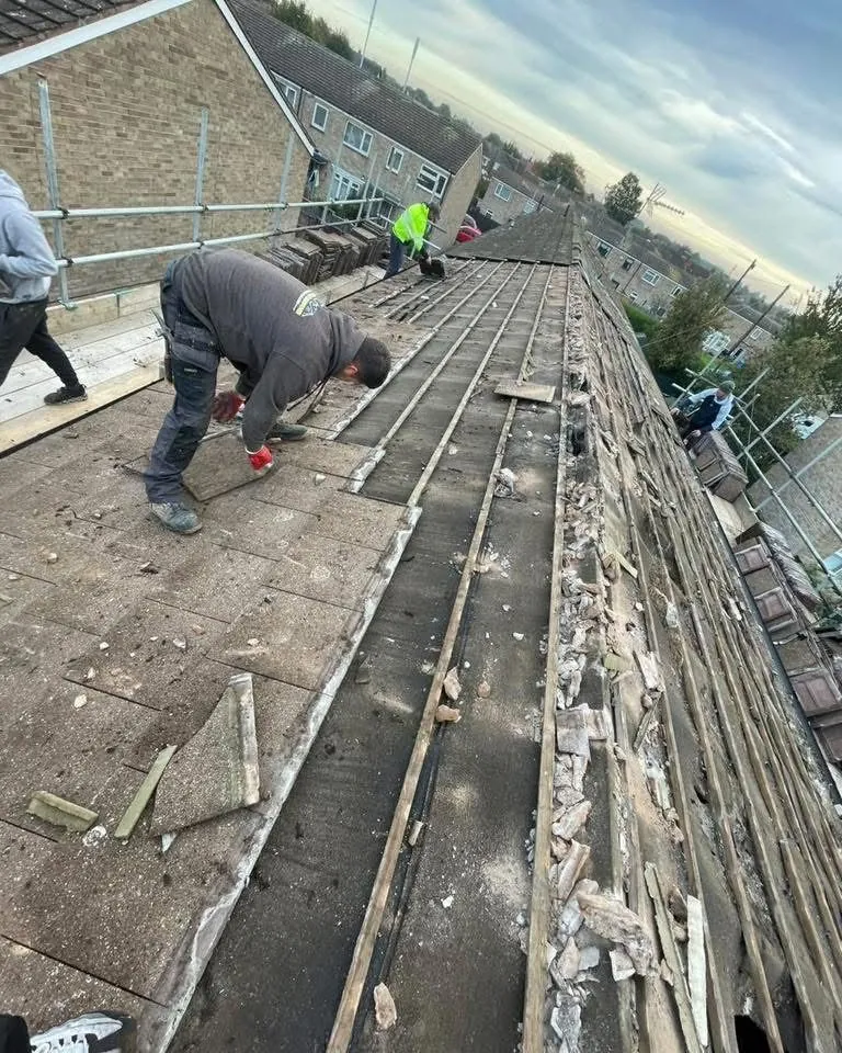 Roof strip and re-felt in progress in Seaton